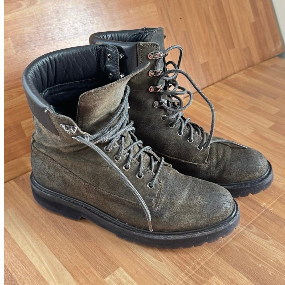 Thursday Boot Company Men's Explorer Combat Boot in Dark Olive Suede